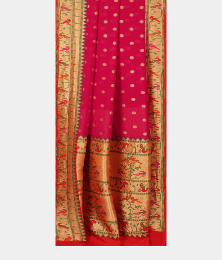 Pink Banaras Georgette Silk Saree with Paithani Border T2398102