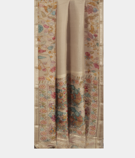 Grey Kora Organza Printed Saree T2443383