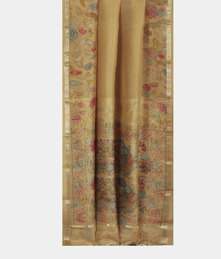 Greenish Grey Kora Organza Printed Saree T2443333