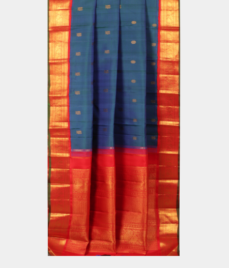 Peacock Blue Handwoven Kanjivaram Silk Saree T2451762