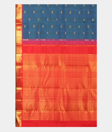 Peacock Blue Handwoven Kanjivaram Silk Saree T2451764
