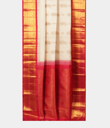 White Handwoven Kanjivaram Silk Saree T2450962