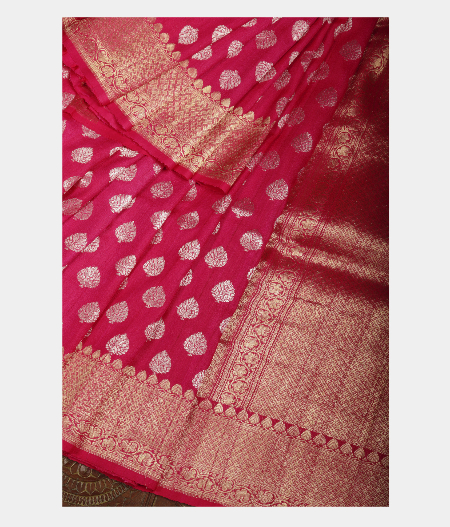 Magenta Tussar Georgette Saree T2407422