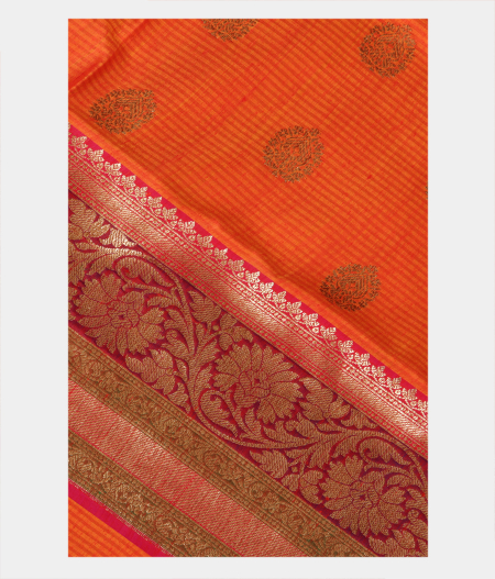 Orange Banaras Tussar Saree T238488-image