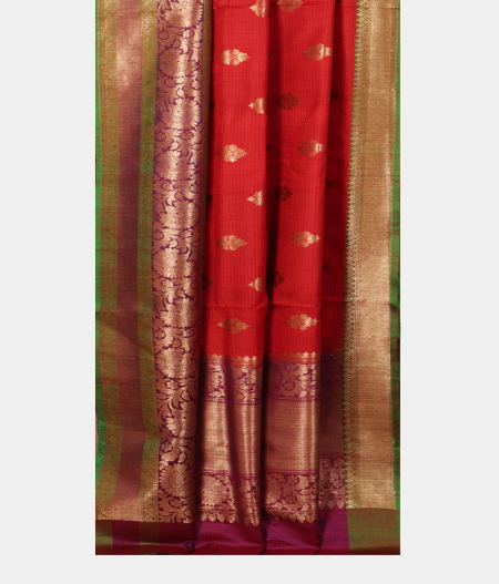 Red Banaras Tussar Saree T2384712