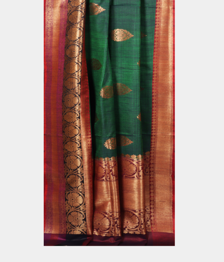 Peacock Green Banaras Tussar Saree T2384732