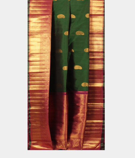 Green Handwoven Kanjivaram Silk Saree T2437272