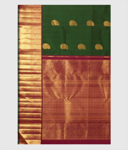 Green Handwoven Kanjivaram Silk Saree T2437274