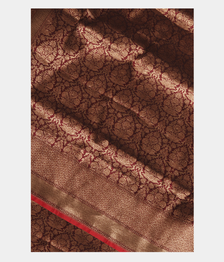 Maroon Banaras Silk Saree T240121-image