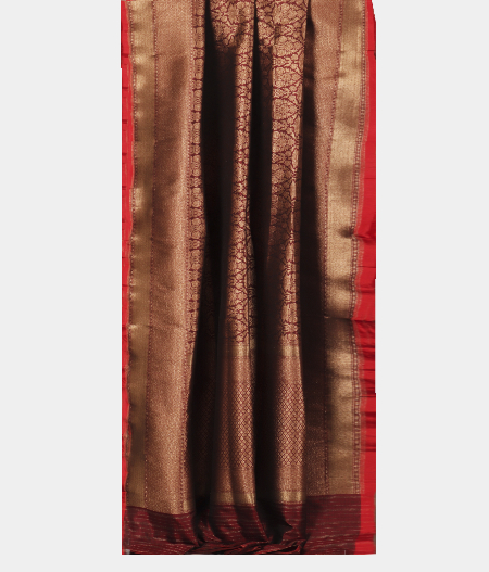 Maroon Banaras Silk Saree T2401212