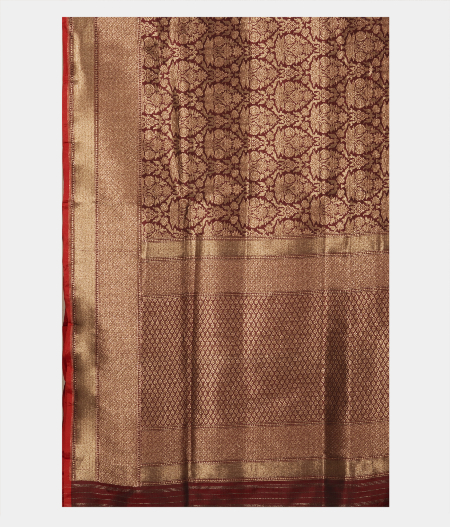Maroon Banaras Silk Saree T2401214