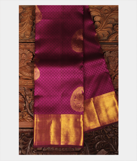Purple Handwoven Kanjivaram Silk Saree T244094-image