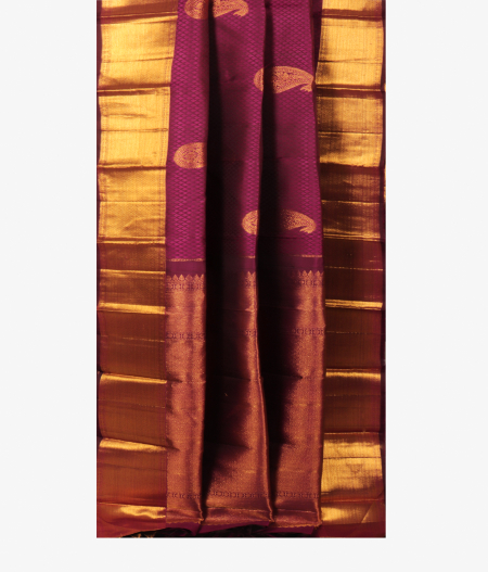 Purple Handwoven Kanjivaram Silk Saree T2440942
