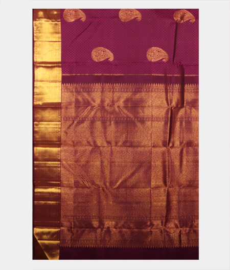 Purple Handwoven Kanjivaram Silk Saree T2440944