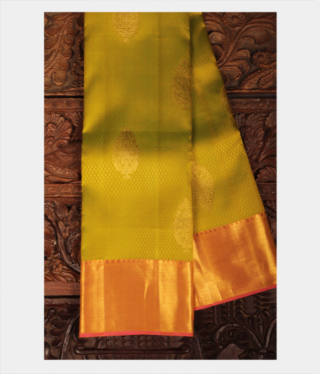 Mehndi Green Handwoven Kanjivaram Silk Saree T245064-image