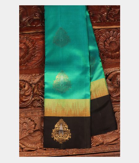 Greenish Blue Soft Silk Saree T242552-image