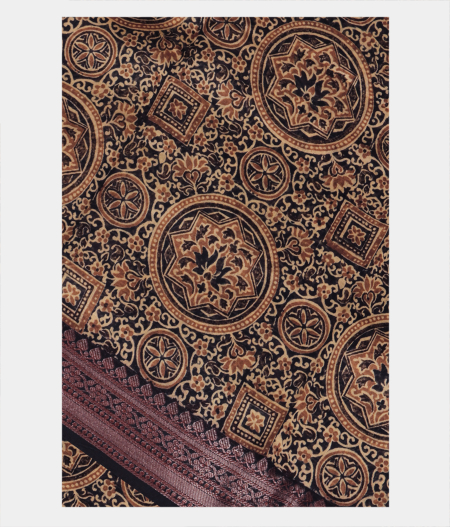 Blue Soft Printed Cotton Saree T241823-image