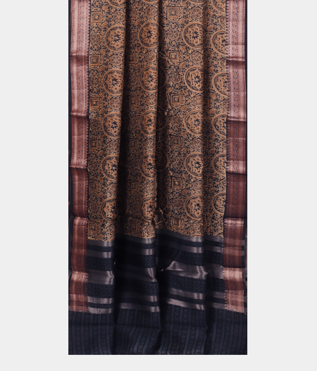 Blue Soft Printed Cotton Saree T2418232