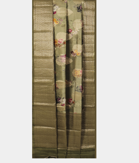 Sap Green Chaniya Silk Saree T2399092