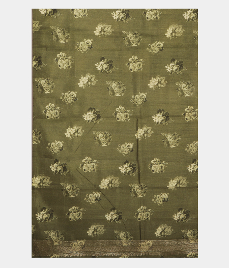 Sap Green Chaniya Silk Saree T2399093