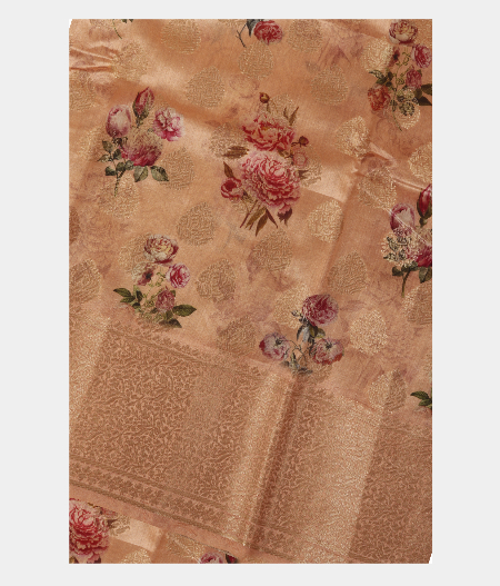 Peach Chaniya Silk Saree T219090-image