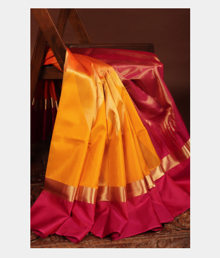 Orangish Yellow Soft Silk Saree T242990-image