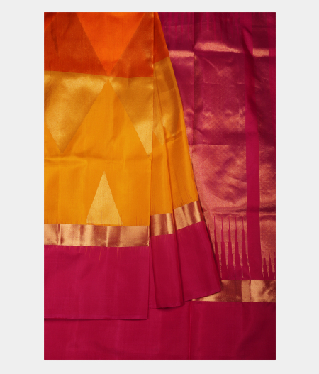Orangish Yellow Soft Silk Saree T2429902