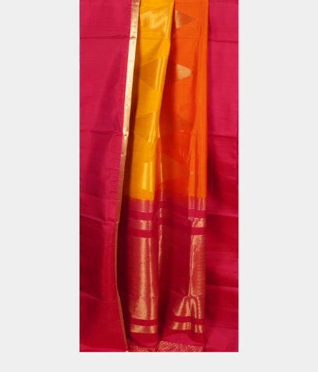 Orangish Yellow Soft Silk Saree T2429904