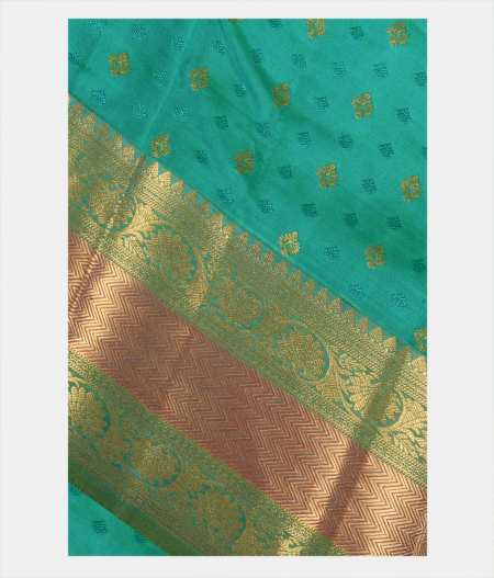 Greenish Blue Soft Silk Saree T238009-image