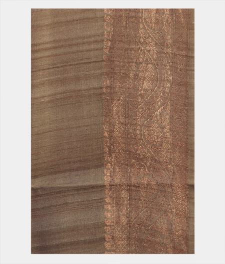 Grey Tussar Printed Saree T1933633