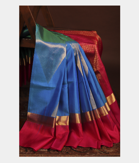 peacock blue Kanchivaram silk saree - wedding silk - soft silk saree -  Kanchipuram silk saree - silk mark certified – shakthistyles