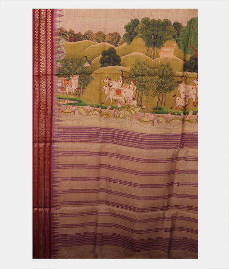 Light Grey Vidarbha Tussar Saree T2489714