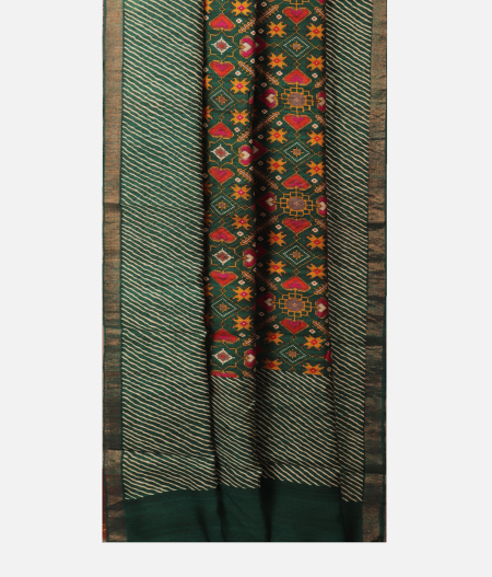 Green Tussar Printed Saree T2481822