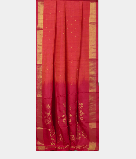 Pinkish Orange Uppada Silk Saree T2112952