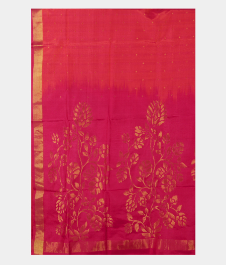 Pinkish Orange Uppada Silk Saree T2112954