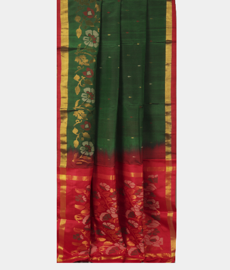 Bottle Green Uppada Silk SareeT2460412