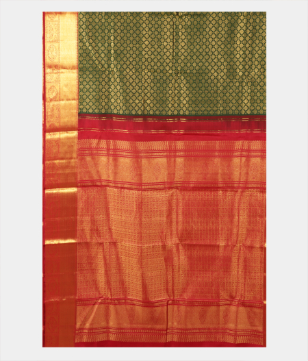 Green Handwoven Kanjivaram Silk Saree T2052824
