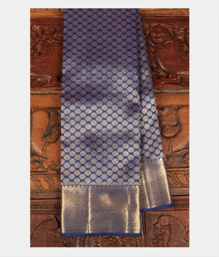 Blue Handwoven Kanjivaram Silk Saree T231124-image