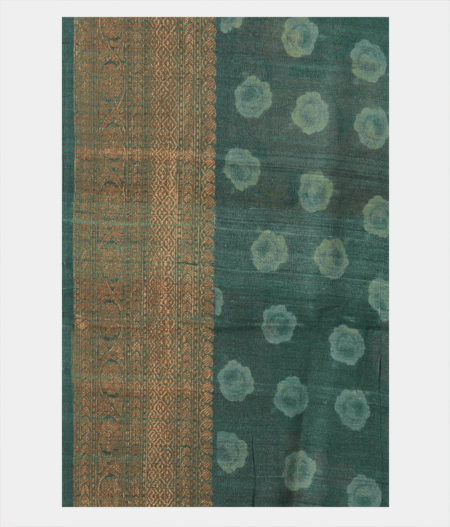 Greenish Blue Tussar Printed Saree T1687143