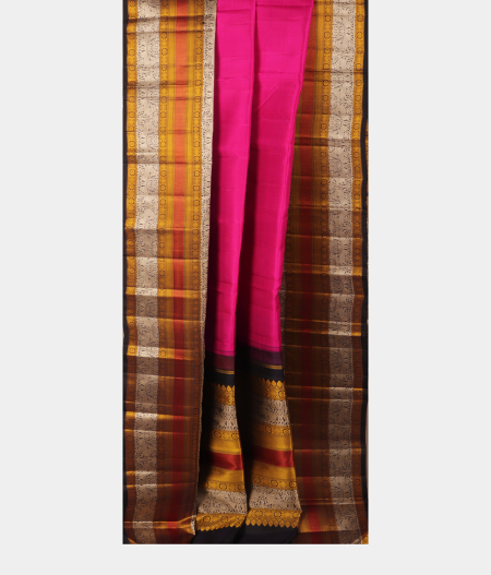 Pinkish Magenta Handwoven Kanjivaram Silk Saree T2454884