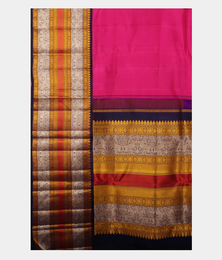 Pinkish Magenta Handwoven Kanjivaram Silk Saree T2454885