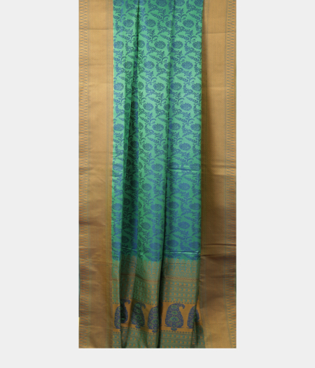 Bluish Green Soft Silk Saree T2483392