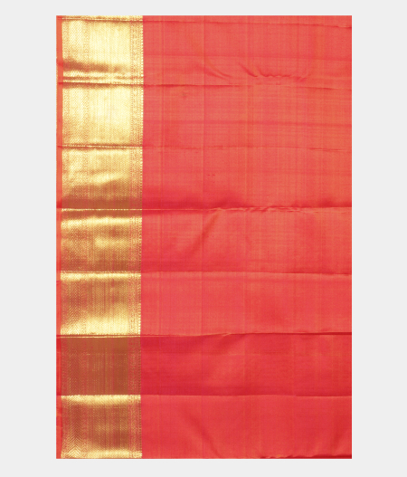 Orangish Pink Handwoven Kanjivaram Silk Saree T2488683