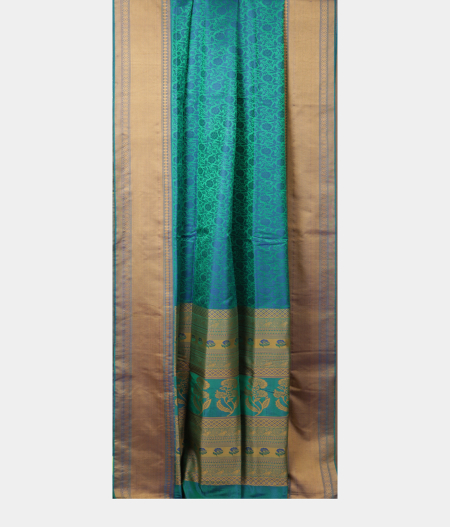 Bluish Green Soft Silk Saree T2483412
