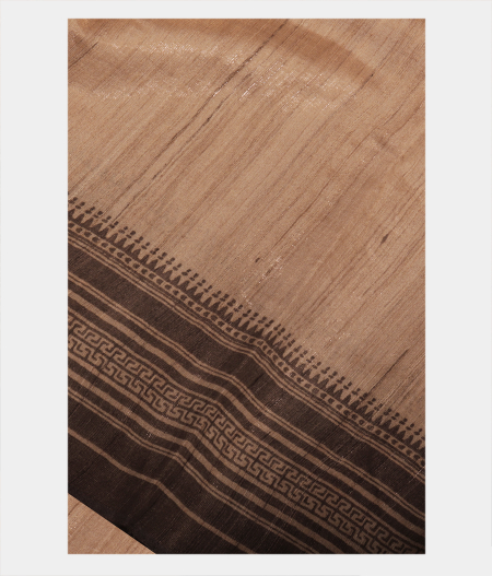 Beige Tussar Printed Saree T246258-image