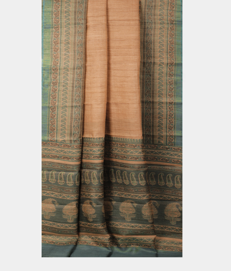 Beige Tussar Printed Saree T2462492