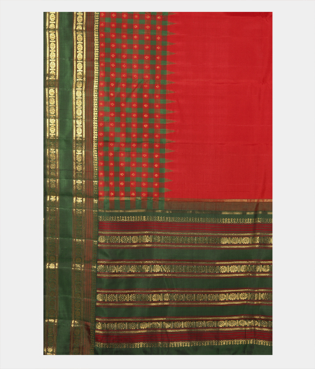 Red Handwoven Kanjivaram Silk Saree T2175904