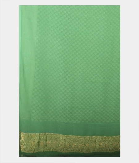 Green Banaras Georgette Silk Saree T1577003