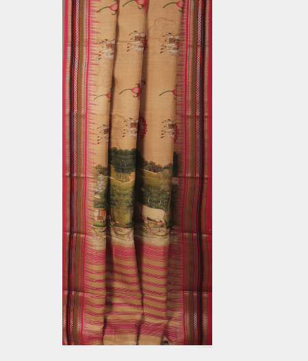 Beige Vidarbha Tussar SareeT2489722