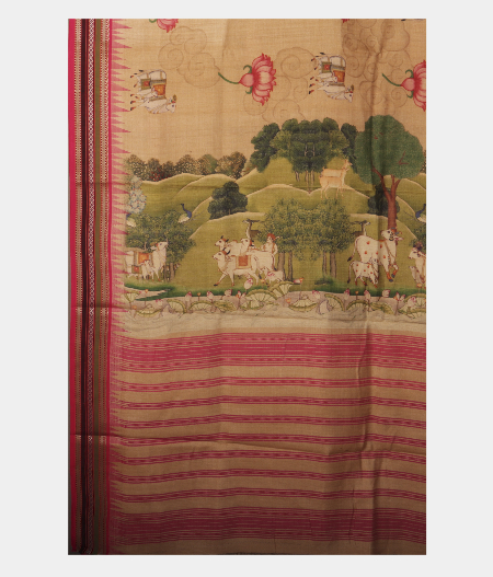 Beige Vidarbha Tussar SareeT2489724